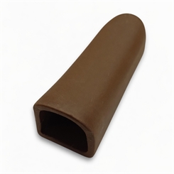 Mallehule M rund brun lukket en ende - 14,5x4,6x4,6cm